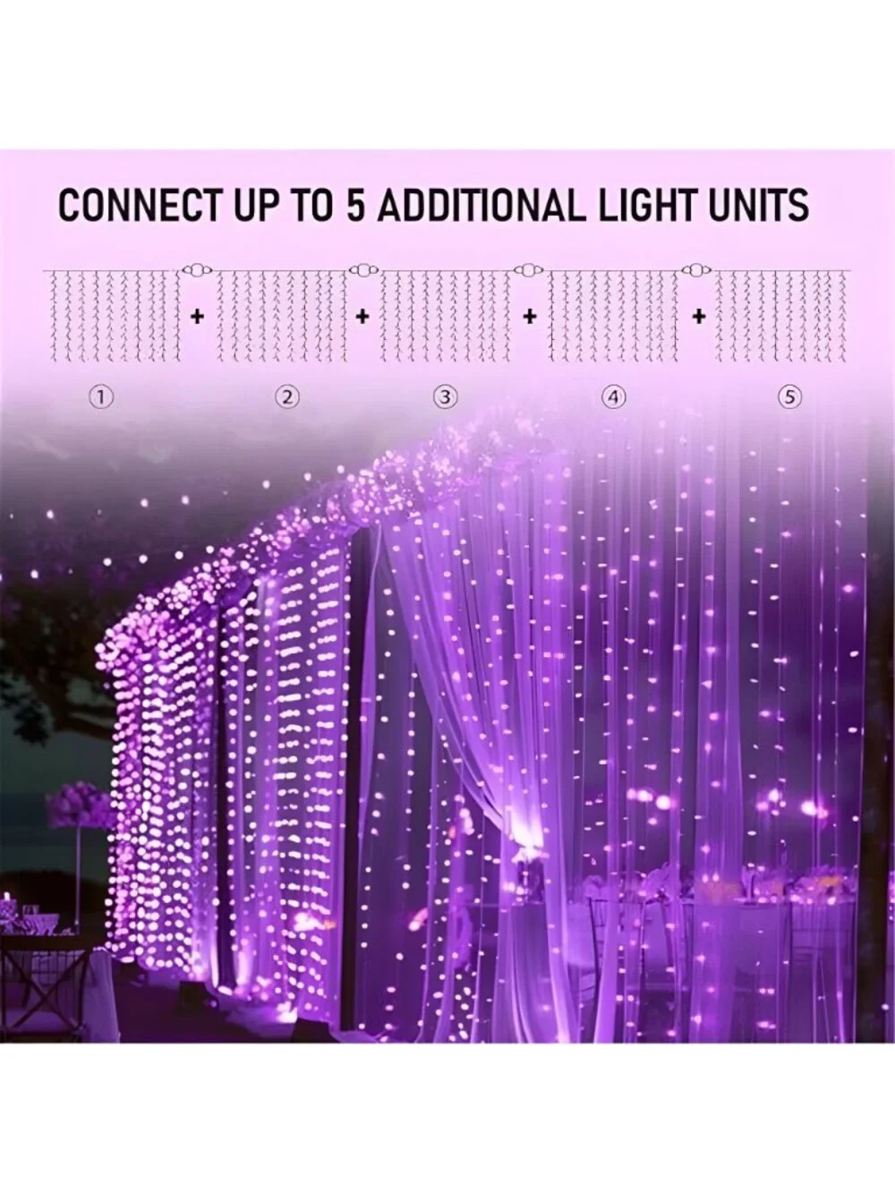 300 LED Christmas Curtain String Lights, Halloween Fairy Lights